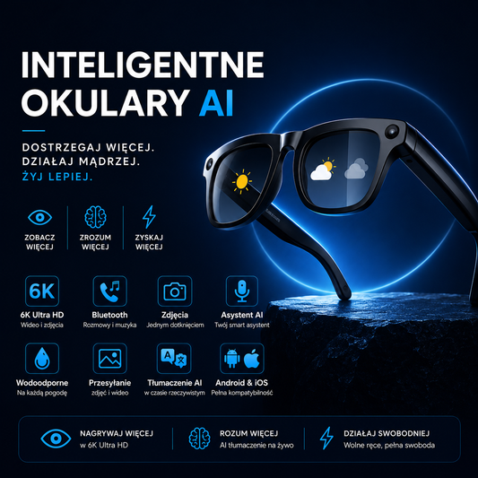 SmartLensAI™ Pro - Okulary AI | Kamera HD | Tłumacz Głosowy