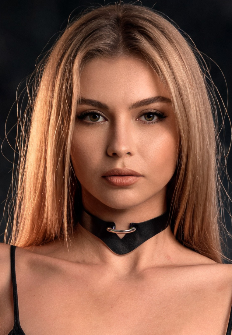 Czarny minimalistyczny choker BDSM Aurecetta